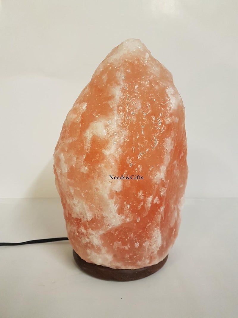 Needs&Gifts Himalayan Salt Lamp, Natural Crystal Rock Lamp Pink Light, Hand Crafted Wooden Base Direct from Foothills of The Himalayas Home Decor, Dimmable lamp Pinkish-orange 4-7LB (N23) - Image 5